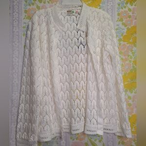 70s vintage Cream Color Retro cardigan